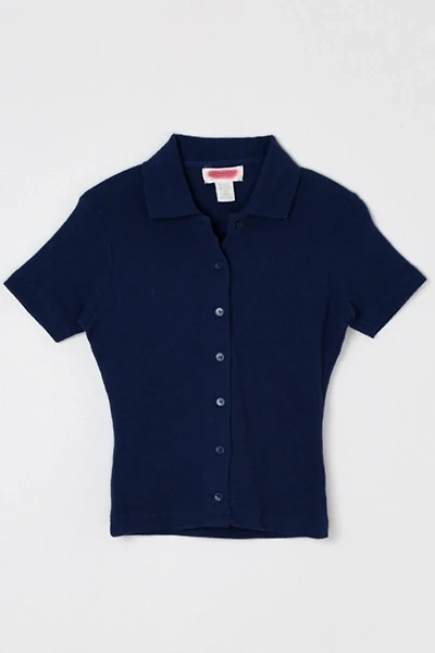 Vintage Y2k Dark Blue Buttoned Top