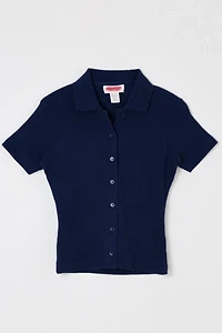 Vintage Y2k Dark Blue Buttoned Top