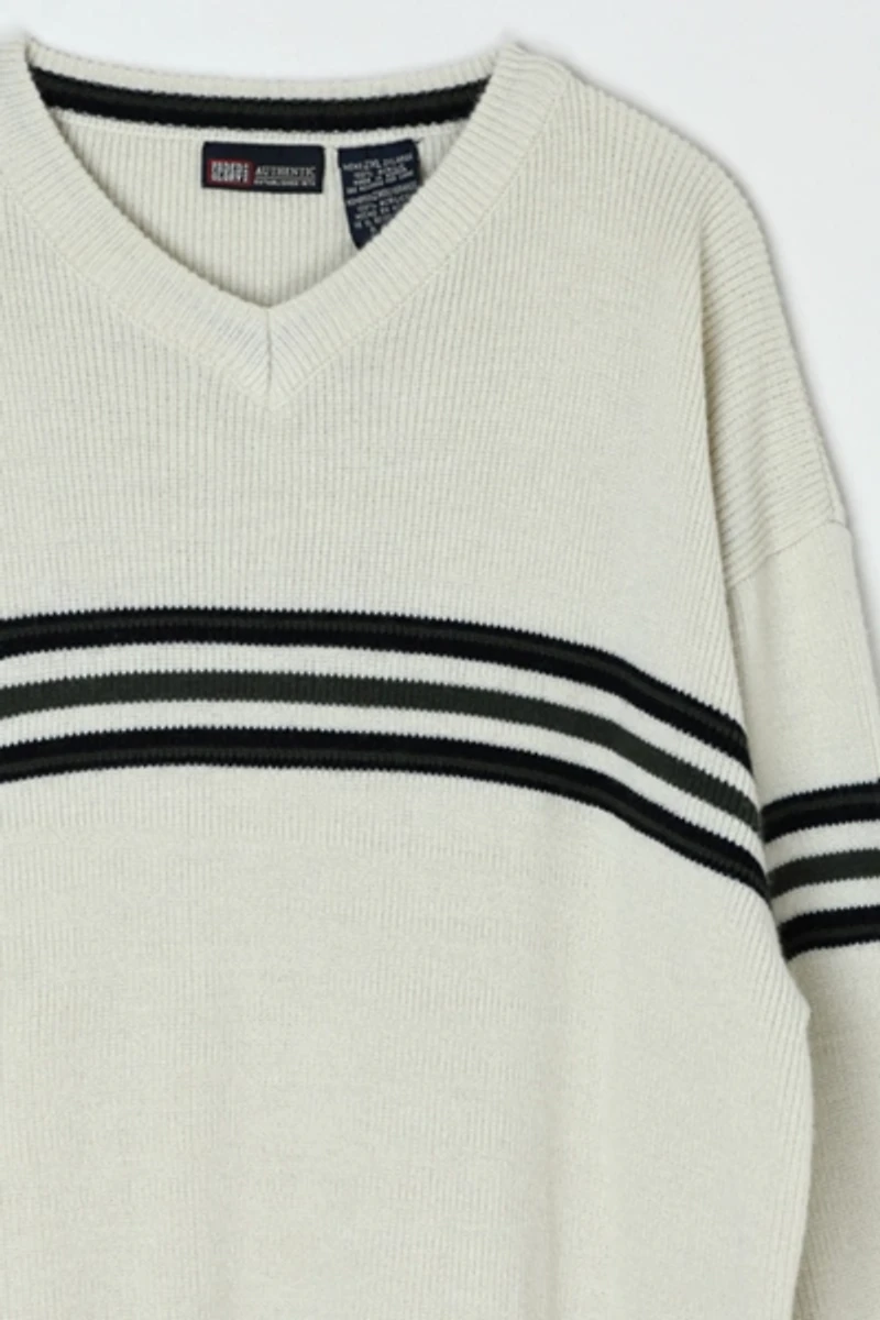 Vintage Y2k Striped V-Neck Sweater