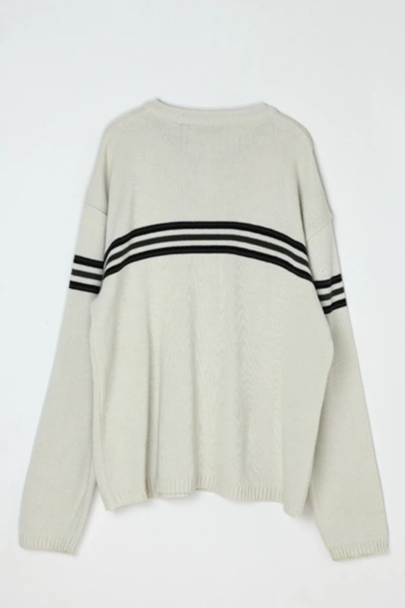 Vintage Y2k Striped V-Neck Sweater