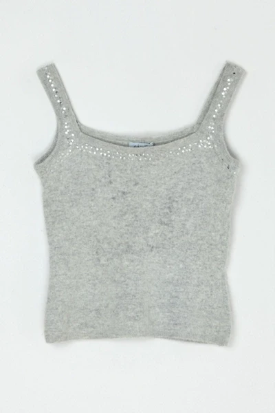 Vintage Y2k Lambswool & Angroa Knit Tank Top with Sequins