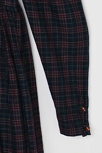Vintage 90s Laura Ashley Plaid Belted Puff Sleeve Dress
