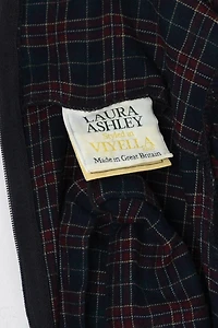 Vintage 90s Laura Ashley Plaid Belted Puff Sleeve Dress