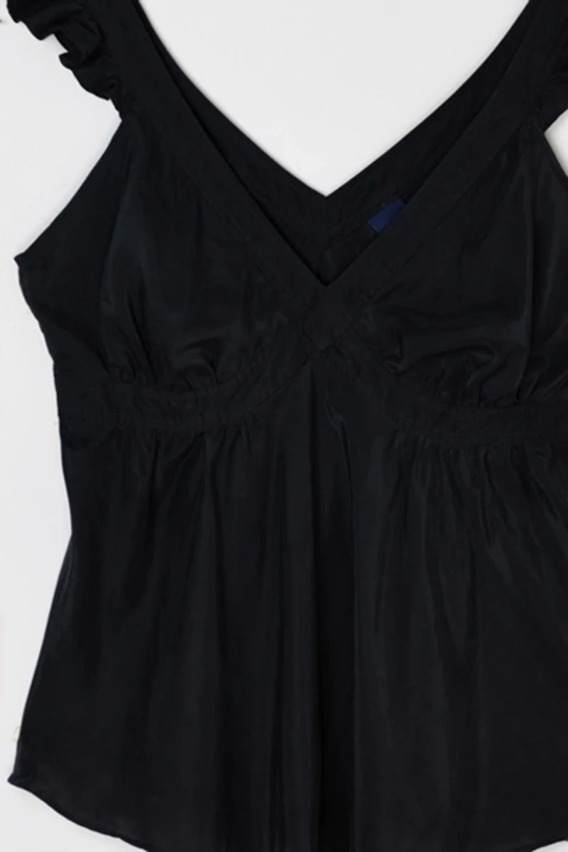 Vintage Y2k Ruffled Silk Top