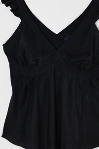 Vintage Y2k Ruffled Silk Top