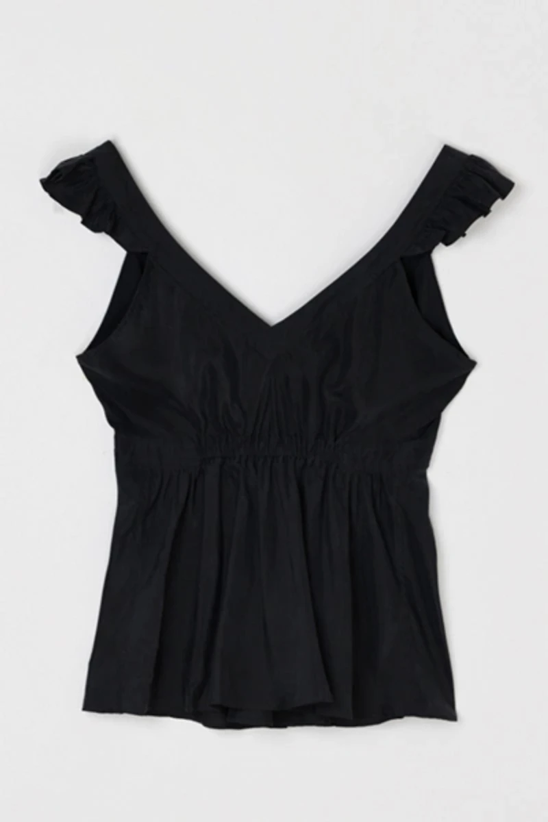 Vintage Y2k Ruffled Silk Top