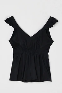 Vintage Y2k Ruffled Silk Top