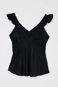 Vintage Y2k Ruffled Silk Top