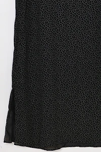 Vintage Y2k Black & Grey Printed Semi-Sheer Ankle-Length Dress