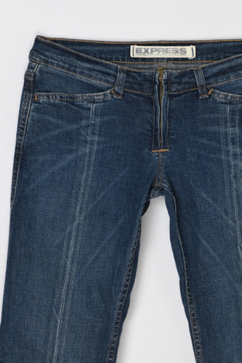 Vintage Y2k Paneled Dark Wash Straight Leg Jean