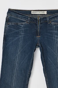 Vintage Y2k Paneled Dark Wash Straight Leg Jean