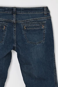 Vintage Y2k Paneled Dark Wash Straight Leg Jean