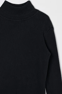 Vintage 90s Black Ribbed Turtleneck