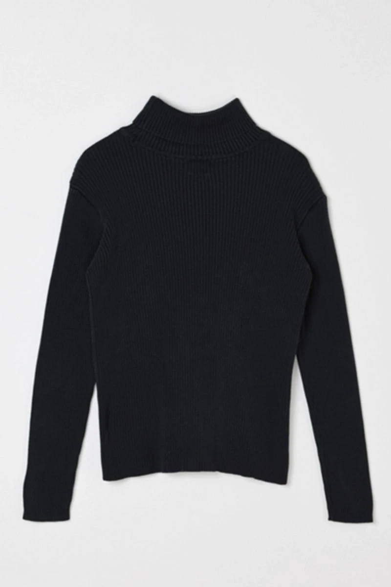 Vintage 90s Black Ribbed Turtleneck