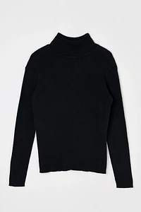 Vintage 90s Black Ribbed Turtleneck
