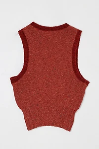 Vintage 70s Dark Red Speckled Knit Top