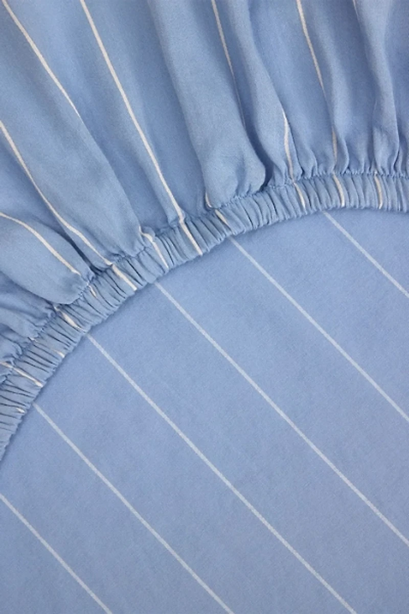 Hommey Striped Cotton Sateen Fitted Sheet