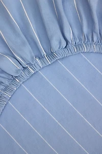 Hommey Striped Cotton Sateen Fitted Sheet