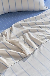 Hommey Striped Cotton Sateen Fitted Sheet