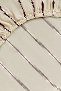 Hommey Striped Cotton Sateen Fitted Sheet