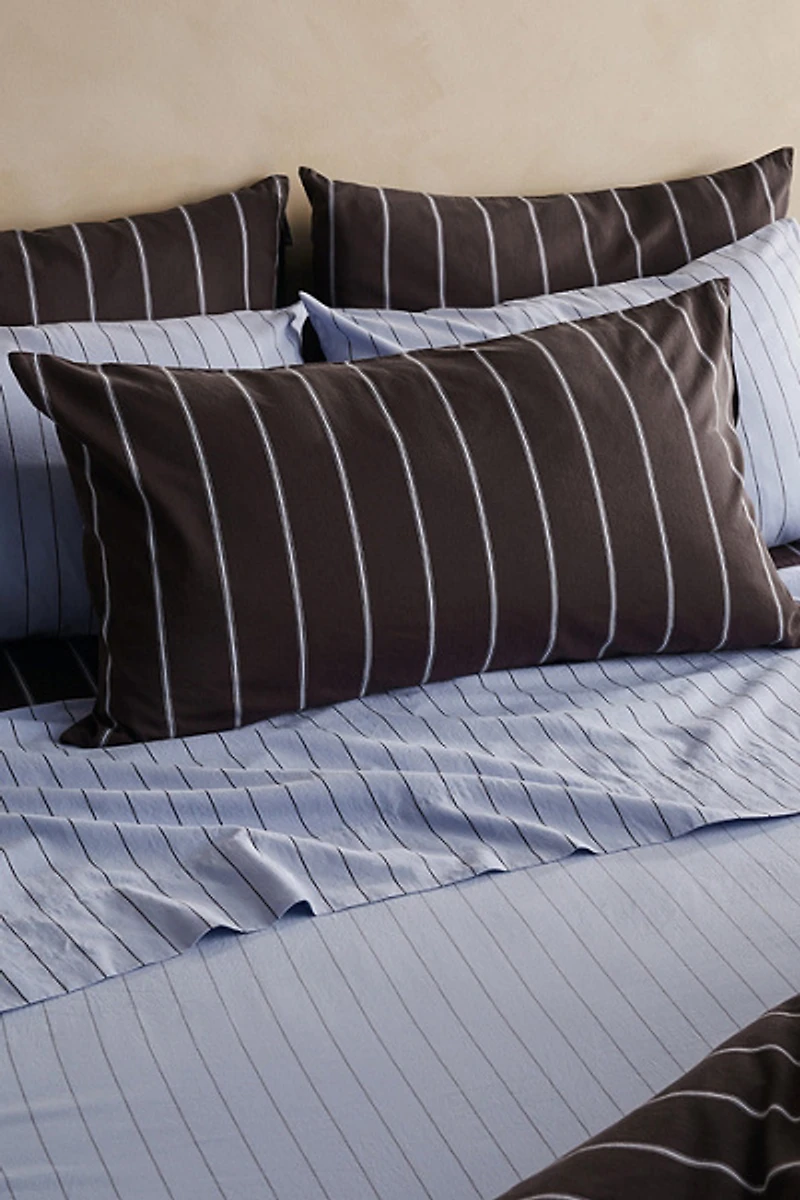 Hommey Striped Cotton Sateen Sham Set