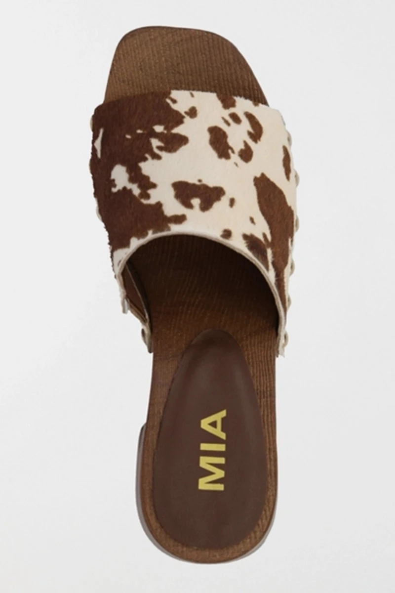 MIA Emmerie Heeled Mule Wooden Sandal