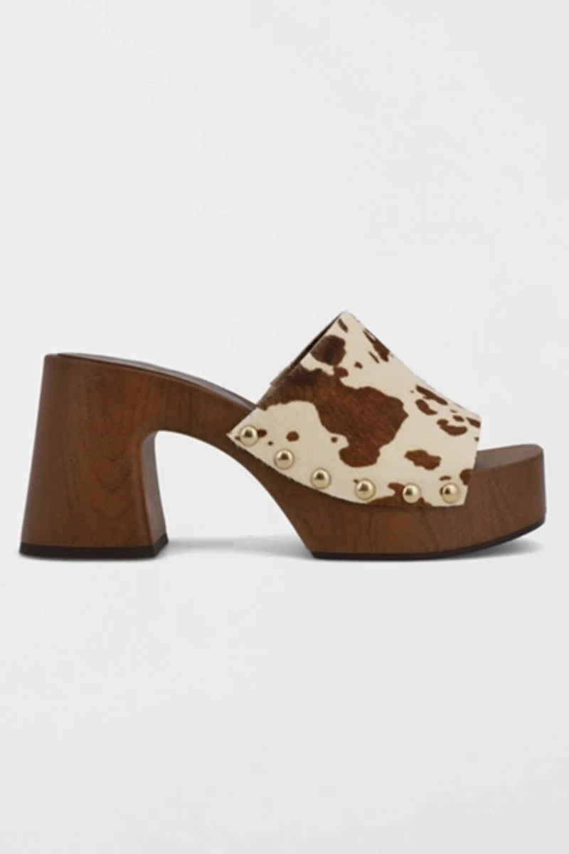 MIA Emmerie Heeled Mule Wooden Sandal