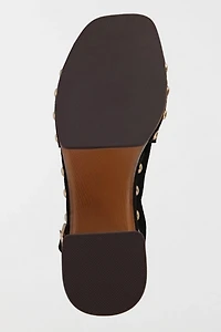MIA Eudora Suede Slingback Wooden Platform Sandal