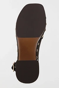 MIA Eudora Suede Slingback Wooden Platform Sandal