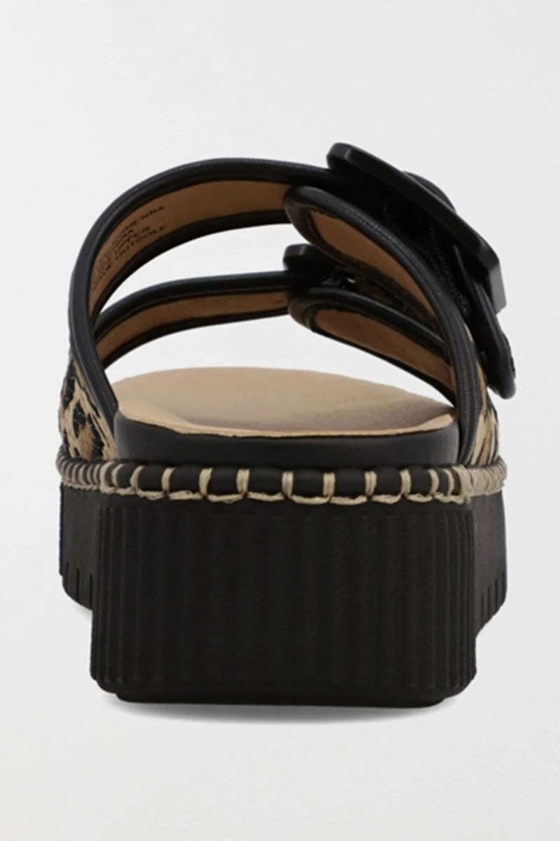 MIA Jimenna Leopard Flatform Slide Sandal
