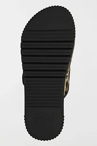 MIA Jimenna Leopard Flatform Slide Sandal