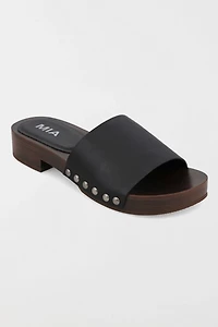 MIA Lanell Studded Wooden Slide Sandal