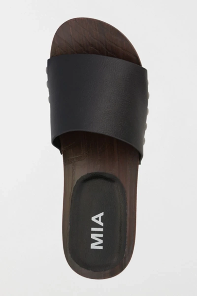 MIA Lanell Studded Wooden Slide Sandal