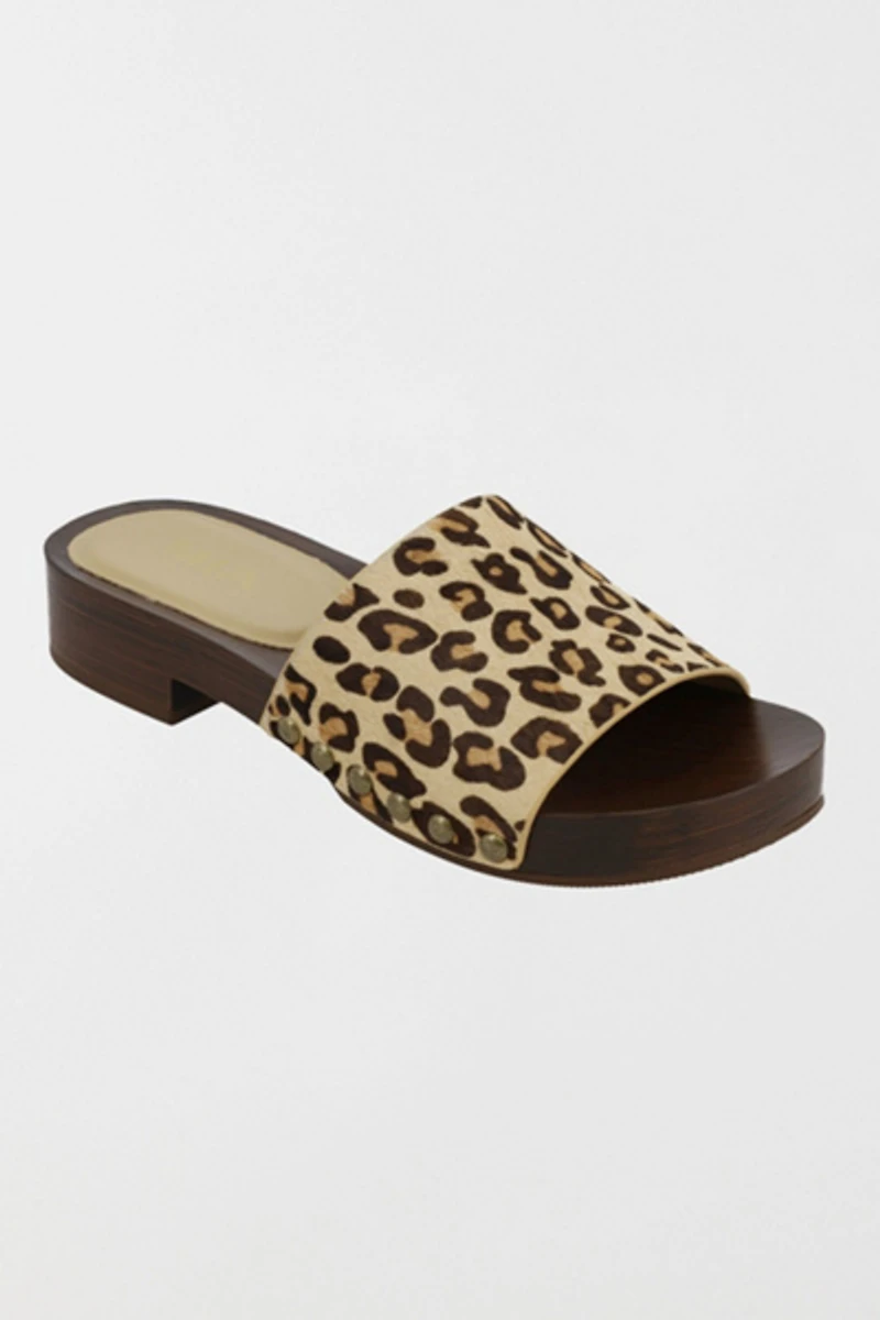 MIA Lanell Studded Wooden Slide Sandal