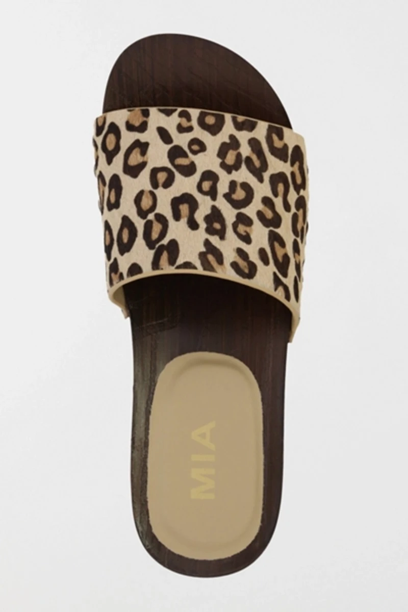 MIA Lanell Studded Wooden Slide Sandal