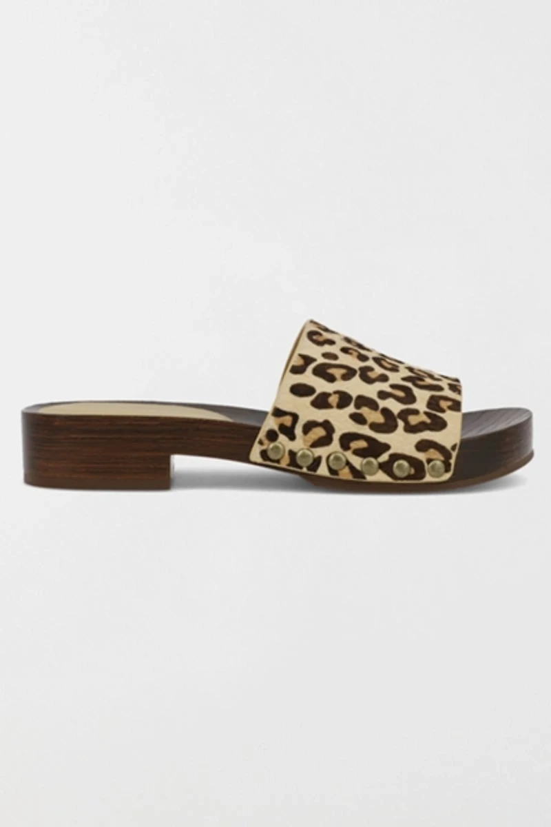 MIA Lanell Studded Wooden Slide Sandal