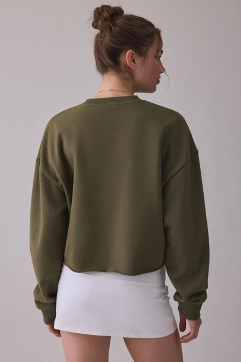 Favorite Daughter Collegiate Graphic Cropped Crew Neck Pullover
