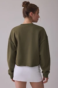 Favorite Daughter Collegiate Graphic Cropped Crew Neck Pullover