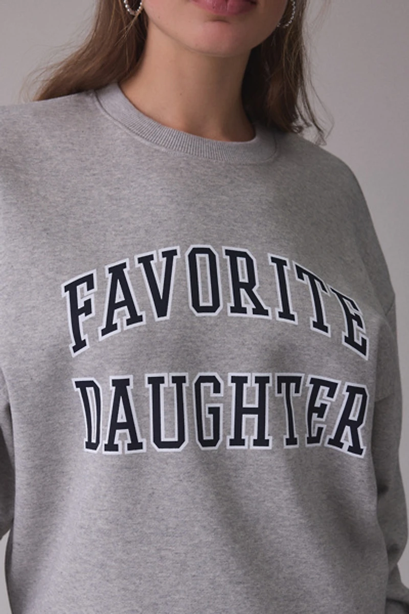Favorite Daughter Collegiate Graphic Crew Neck Pullover