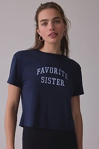 Favorite Daughter Sister Graphic Cropped Tee