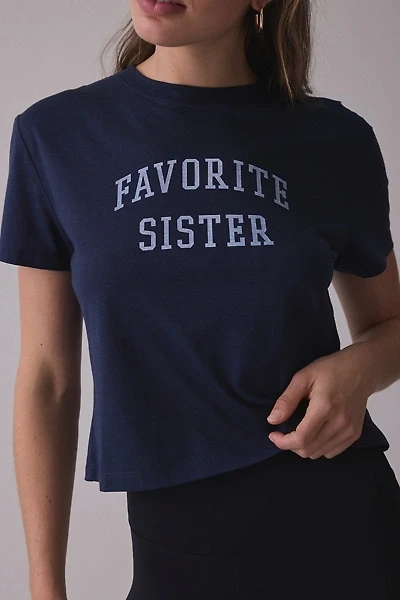 Favorite Daughter Sister Graphic Cropped Tee