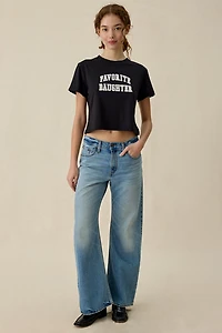 Favorite Daughter Collegiate Logo Graphic Cropped Tee