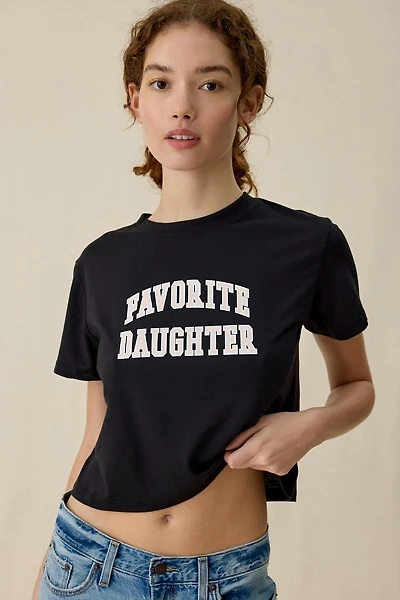 Favorite Daughter Collegiate Logo Graphic Cropped Tee