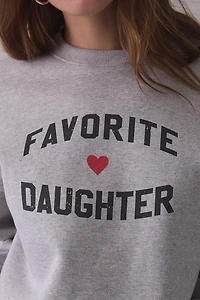 Favorite Daughter Heart Logo Graphic Crew Neck Pullover