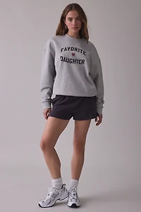 Favorite Daughter Heart Logo Graphic Crew Neck Pullover