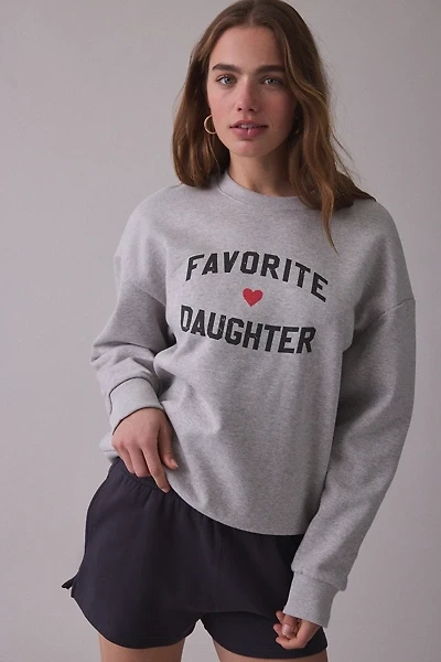 Favorite Daughter Heart Logo Graphic Crew Neck Pullover