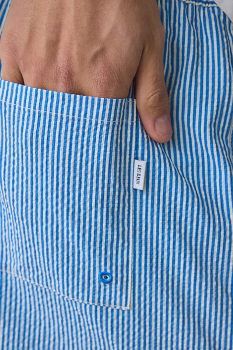 Les Deux Stan Stripe Seersucker Shorts