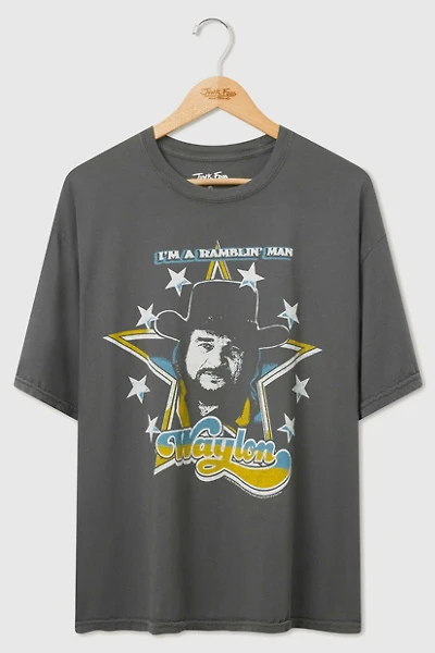 Junk Food Waylon Jennings I'm a Ramblin' Man Oversized Tee