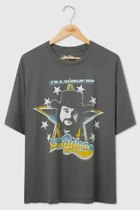 Junk Food Waylon Jennings I'm a Ramblin' Man Oversized Tee