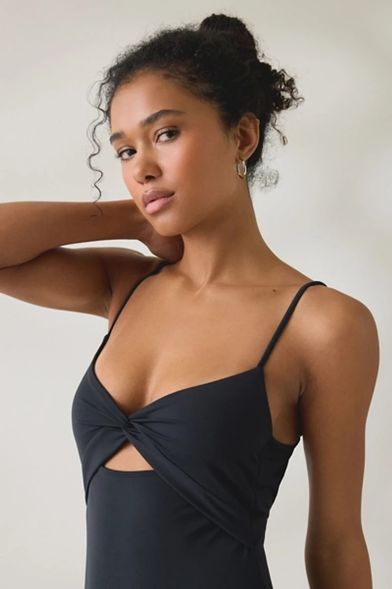 Out From Under Saturday Sculpt Twist-Front Athletic Romper